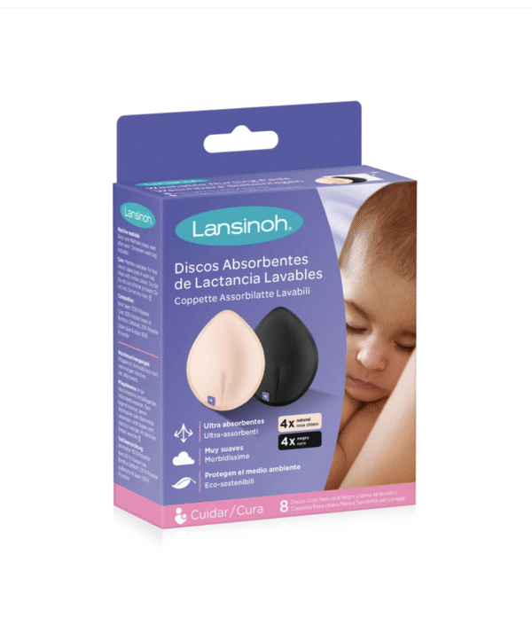 DISCOS DE LACTANCIA LAVABLES COLOR NEGRO Y NATURAL - LANSINOH